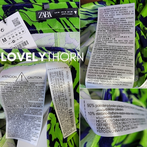 ZARA // retro-chic green blue velvet high waist straight slight flare pants - Picture 14 of 16